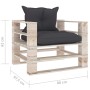 Gartensofa aus Paletten mit Kissen aus anthrazitfarbenem Kiefernholz von vidaXL, Outdoor-Sofas - Ref: Foro24-3066040, Preis: ...