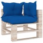 2-Sitzer-Gartensofa aus Paletten mit Kissen aus Kiefernholz von vidaXL, Gartensets - Ref: Foro24-3066109, Preis: 210,83 €, Ra...