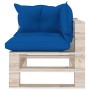 2-seater pallet garden sofa with pine wood cushions by vidaXL, Garden sets - Ref: Foro24-3066109, Price: 210,99 €, Discount: %