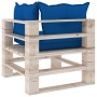 2-seater pallet garden sofa with pine wood cushions by vidaXL, Garden sets - Ref: Foro24-3066109, Price: 210,99 €, Discount: %