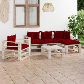 Garden furniture made of 6-piece pallets and pine wood cushions by vidaXL, Garden sets - Ref: Foro24-3066198, Price: 473,86 €...