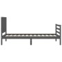 Estructura de cama con cabecero madera maciza gris 90x200 cm de vidaXL, Camas y somieres - Ref: Foro24-3194753, Precio: 109,9...