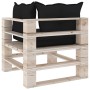 4-piece pallet garden furniture with pine wood cushions by vidaXL, Garden sets - Ref: Foro24-3066234, Price: 260,16 €, Discou...