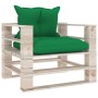 Garden pallet sofa with green cushions made of pine wood by vidaXL, Outdoor sofas - Ref: Foro24-3066046, Price: 83,22 €, Disc...