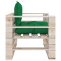 Garden pallet sofa with green cushions made of pine wood by vidaXL, Outdoor sofas - Ref: Foro24-3066046, Price: 83,22 €, Disc...