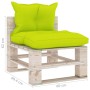 4-Sitzer-Gartensofa aus Paletten mit Kissen aus Kiefernholz von vidaXL, Gartensets - Ref: Foro24-3066140, Preis: 398,86 €, Ra...