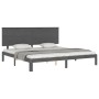 Estructura de cama con cabecero madera maciza gris 200x200 cm de vidaXL, Camas y somieres - Ref: Foro24-3193683, Precio: 178,...