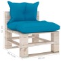 4-Sitzer-Gartensofa aus Paletten mit Kissen aus Kiefernholz von vidaXL, Gartensets - Ref: Foro24-3066135, Preis: 398,99 €, Ra...