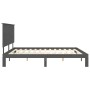 Estructura de cama con cabecero madera maciza gris 200x200 cm de vidaXL, Camas y somieres - Ref: Foro24-3193683, Precio: 178,...