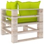 2-seater pallet garden sofa with pine wood cushions by vidaXL, Garden sets - Ref: Foro24-3066110, Price: 210,83 €, Discount: %