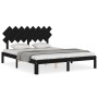 Estructura de cama con cabecero madera maciza negro 160x200 cm de vidaXL, Camas y somieres - Ref: Foro24-3193740, Precio: 168...