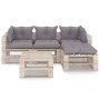 5-piece pallet garden furniture with pine wood cushions by vidaXL, Garden sets - Ref: Foro24-3066179, Price: 395,21 €, Discou...