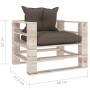 Gartensofa aus Paletten mit Kissen aus taupefarbenem Kiefernholz von vidaXL, Outdoor-Sofas - Ref: Foro24-3066041, Preis: 89,1...