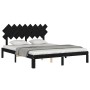 Estructura de cama con cabecero madera maciza negro 160x200 cm de vidaXL, Camas y somieres - Ref: Foro24-3193740, Precio: 168...