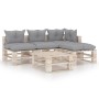 5-piece pallet garden furniture with pine wood cushions by vidaXL, Garden sets - Ref: Foro24-3066254, Price: 371,99 €, Discou...