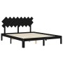 Estructura de cama con cabecero madera maciza negro 160x200 cm de vidaXL, Camas y somieres - Ref: Foro24-3193740, Precio: 168...