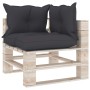 2-Sitzer-Gartensofa aus Paletten mit Kissen aus Kiefernholz von vidaXL, Gartensets - Ref: Foro24-3066100, Preis: 203,99 €, Ra...