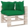 2-seater pallet garden sofa with pine wood cushions by vidaXL, Garden sets - Ref: Foro24-3066106, Price: 210,83 €, Discount: %