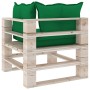 2-seater pallet garden sofa with pine wood cushions by vidaXL, Garden sets - Ref: Foro24-3066106, Price: 210,83 €, Discount: %