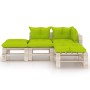 4-piece pallet garden furniture with pine wood cushions by vidaXL, Garden sets - Ref: Foro24-3066245, Price: 281,66 €, Discou...