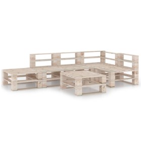 6-piece pine wood pallet garden furniture set by vidaXL, Garden sets - Ref: Foro24-3066032, Price: 300,99 €, Discount: %