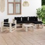 Garden furniture made of 6-piece pallets and pine wood cushions by vidaXL, Garden sets - Ref: Foro24-3066189, Price: 471,77 €...