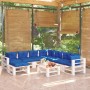 9-piece pallet garden furniture and pine wood cushions by vidaXL, Garden sets - Ref: Foro24-3066229, Price: 719,99 €, Discoun...