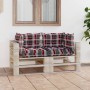 2-seater pallet garden sofa with pine wood cushions by vidaXL, Garden sets - Ref: Foro24-3066111, Price: 193,47 €, Discount: %