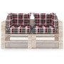 2-seater pallet garden sofa with pine wood cushions by vidaXL, Garden sets - Ref: Foro24-3066111, Price: 193,47 €, Discount: %