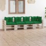 4-Sitzer-Gartensofa aus Paletten mit Kissen aus Kiefernholz von vidaXL, Gartensets - Ref: Foro24-3066136, Preis: 398,99 €, Ra...