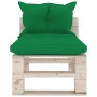 4-Sitzer-Gartensofa aus Paletten mit Kissen aus Kiefernholz von vidaXL, Gartensets - Ref: Foro24-3066136, Preis: 398,99 €, Ra...