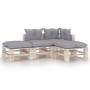 4-piece pallet garden furniture with pine wood cushions by vidaXL, Garden sets - Ref: Foro24-3066239, Price: 267,99 €, Discou...