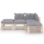 4-piece pallet garden furniture with pine wood cushions by vidaXL, Garden sets - Ref: Foro24-3066239, Price: 267,99 €, Discou...