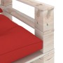 Garden pallet sofa with red pine wood cushions by vidaXL, Outdoor sofas - Ref: Foro24-3066047, Price: 90,56 €, Discount: %