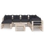 8-piece pallet garden furniture with pine wood cushions by vidaXL, Garden sets - Ref: Foro24-3066160, Price: 609,53 €, Discou...