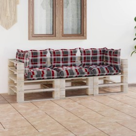 3-seater pallet garden sofa with pine wood cushions by vidaXL, Garden sets - Ref: Foro24-3066126, Price: 259,48 €, Discount: %