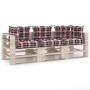 3-seater pallet garden sofa with pine wood cushions by vidaXL, Garden sets - Ref: Foro24-3066126, Price: 259,99 €, Discount: %