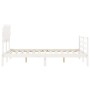 White solid wood bed frame with headboard 120x200 cm by vidaXL, Beds and slatted bases - Ref: Foro24-3195282, Price: 119,58 €...