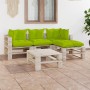 Muebles de jardín de palets 5 pzas con cojines madera de pino de vidaXL, Conjuntos de jardín - Ref: Foro24-3066185, Precio: 4...