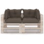 2-seater pallet garden sofa with pine wood cushions by vidaXL, Garden sets - Ref: Foro24-3066101, Price: 209,99 €, Discount: %