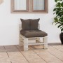 Central garden sofa made of pallets with pine wood cushions by vidaXL, Outdoor sofas - Ref: Foro24-3066071, Price: 71,38 €, D...