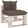 Central garden sofa made of pallets with pine wood cushions by vidaXL, Outdoor sofas - Ref: Foro24-3066071, Price: 71,38 €, D...