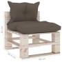 Central garden sofa made of pallets with pine wood cushions by vidaXL, Outdoor sofas - Ref: Foro24-3066071, Price: 71,38 €, D...