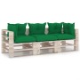 3-seater pallet garden sofa with pine wood cushions by vidaXL, Garden sets - Ref: Foro24-3066121, Price: 276,99 €, Discount: %