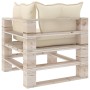 2-seater pallet garden sofa with pine wood cushions by vidaXL, Garden sets - Ref: Foro24-3066103, Price: 210,83 €, Discount: %