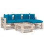 5-piece pallet garden furniture with pine wood cushions by vidaXL, Garden sets - Ref: Foro24-3066180, Price: 418,49 €, Discou...