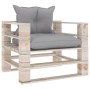 Garden pallet sofa with gray cushions made of pine wood by vidaXL, Outdoor sofas - Ref: Foro24-3066044, Price: 90,56 €, Disco...