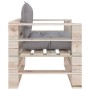 Gartenpalettensofa mit grauen Kiefernholzkissen von vidaXL, Outdoor-Sofas - Ref: Foro24-3066044, Preis: 90,99 €, Rabatt: %