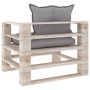 Garden pallet sofa with gray cushions made of pine wood by vidaXL, Outdoor sofas - Ref: Foro24-3066044, Price: 90,56 €, Disco...