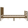 Honey brown solid wood bed frame and headboard 120x200 cm by vidaXL, Beds and slatted bases - Ref: Foro24-3194569, Price: 137...